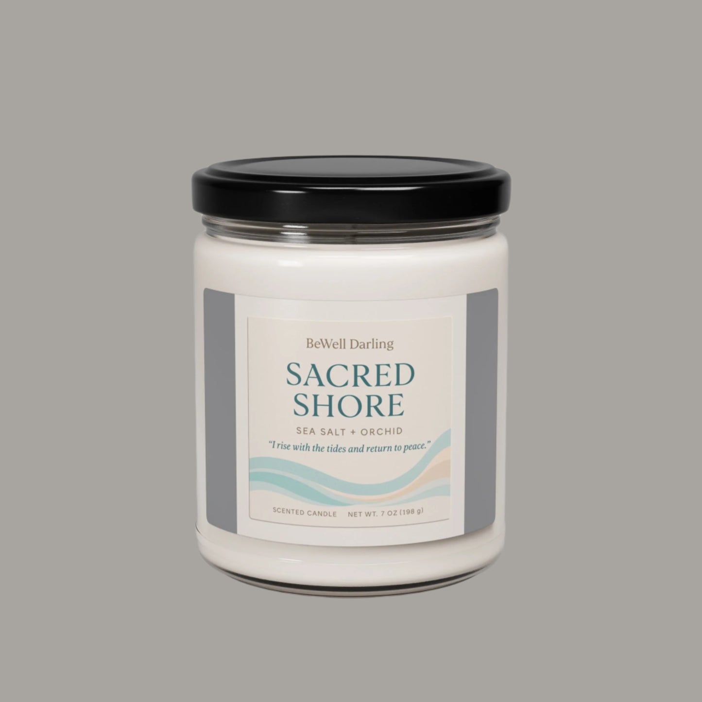 Sacred Shore Sea Salt + Orchid Scented Soy Candle - "I rise with the tides and return to peace"