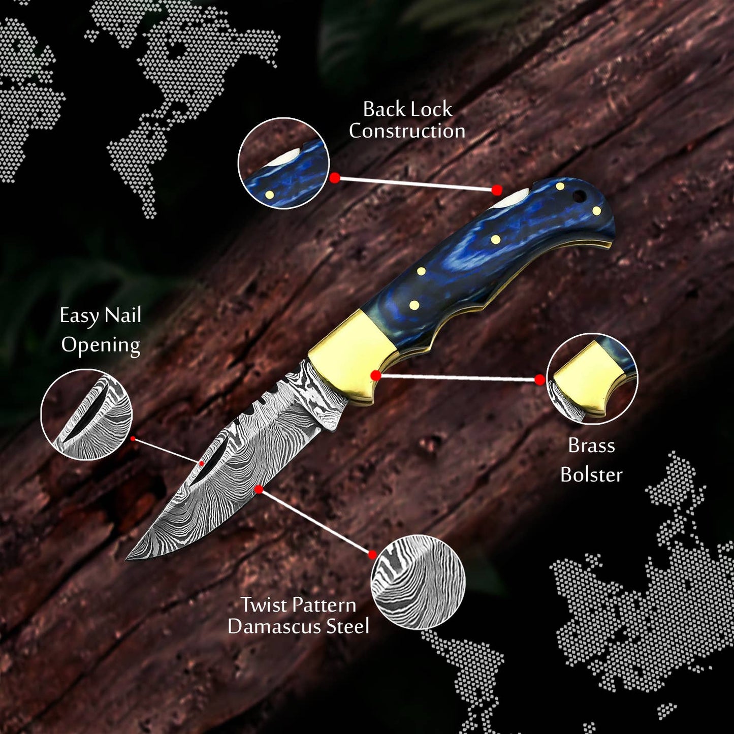 Still Man Damascus Knife