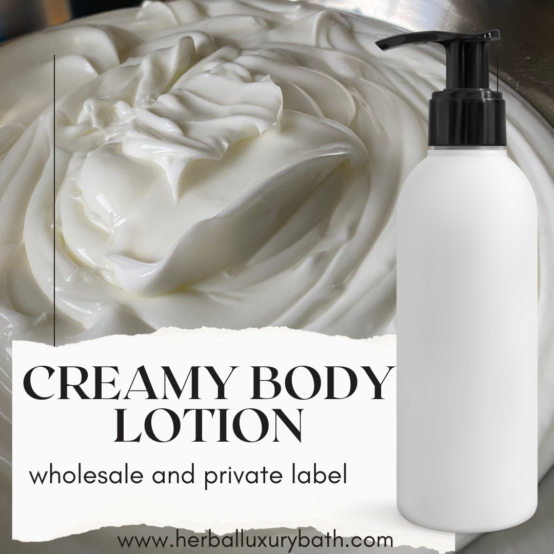 8 oz Unlabeled Creamy Body Lotion (amber bottle) - Ready to label: Black pump / Amber / Smokey leather