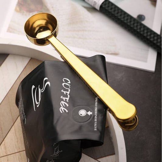 MEASURING CLIPPING SCOOP coffee or tea - add on for Gift Box: Champagne Gold