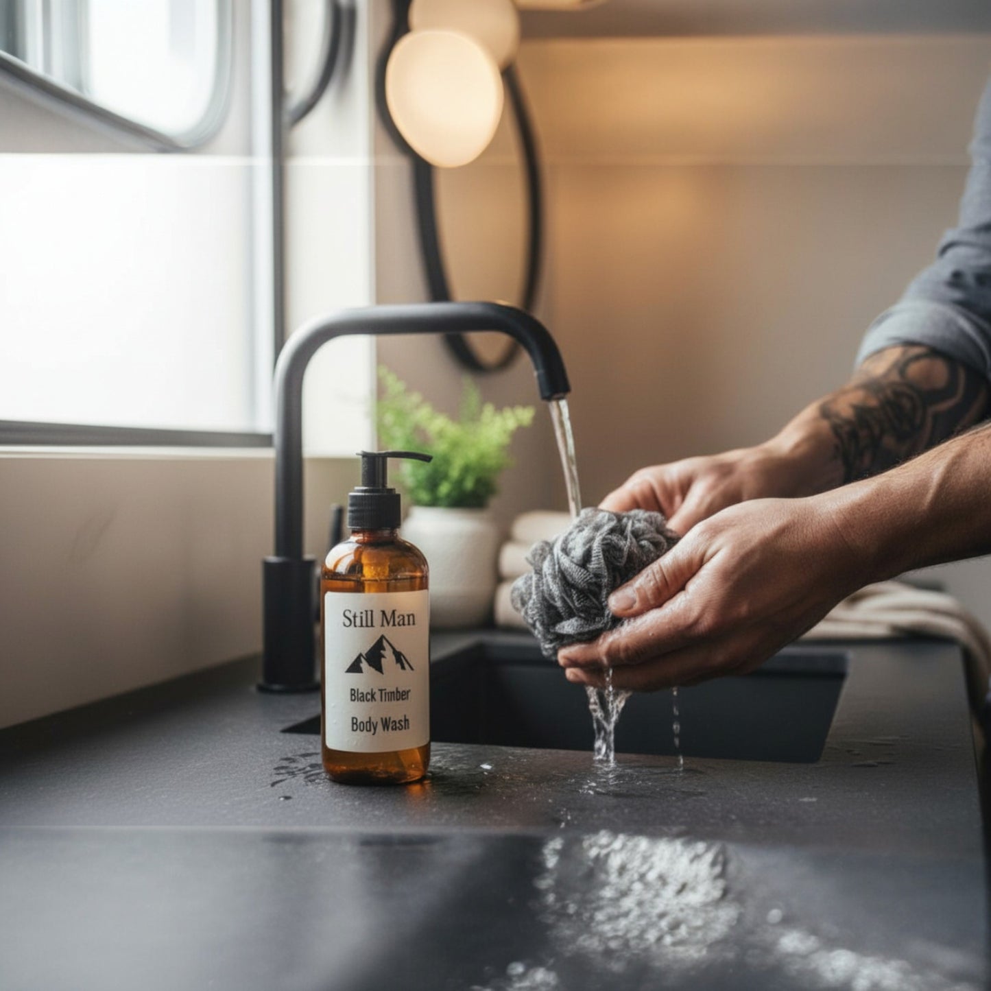 Still Man Black Timber Body Wash